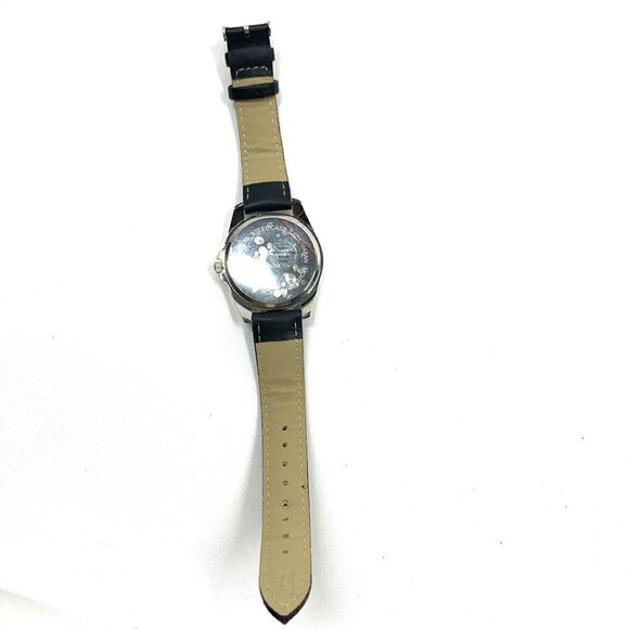 Kessaris Crystal Studded Analog Watch Black/silver Stainless Steel Faux Leather - Picture 5 of 8